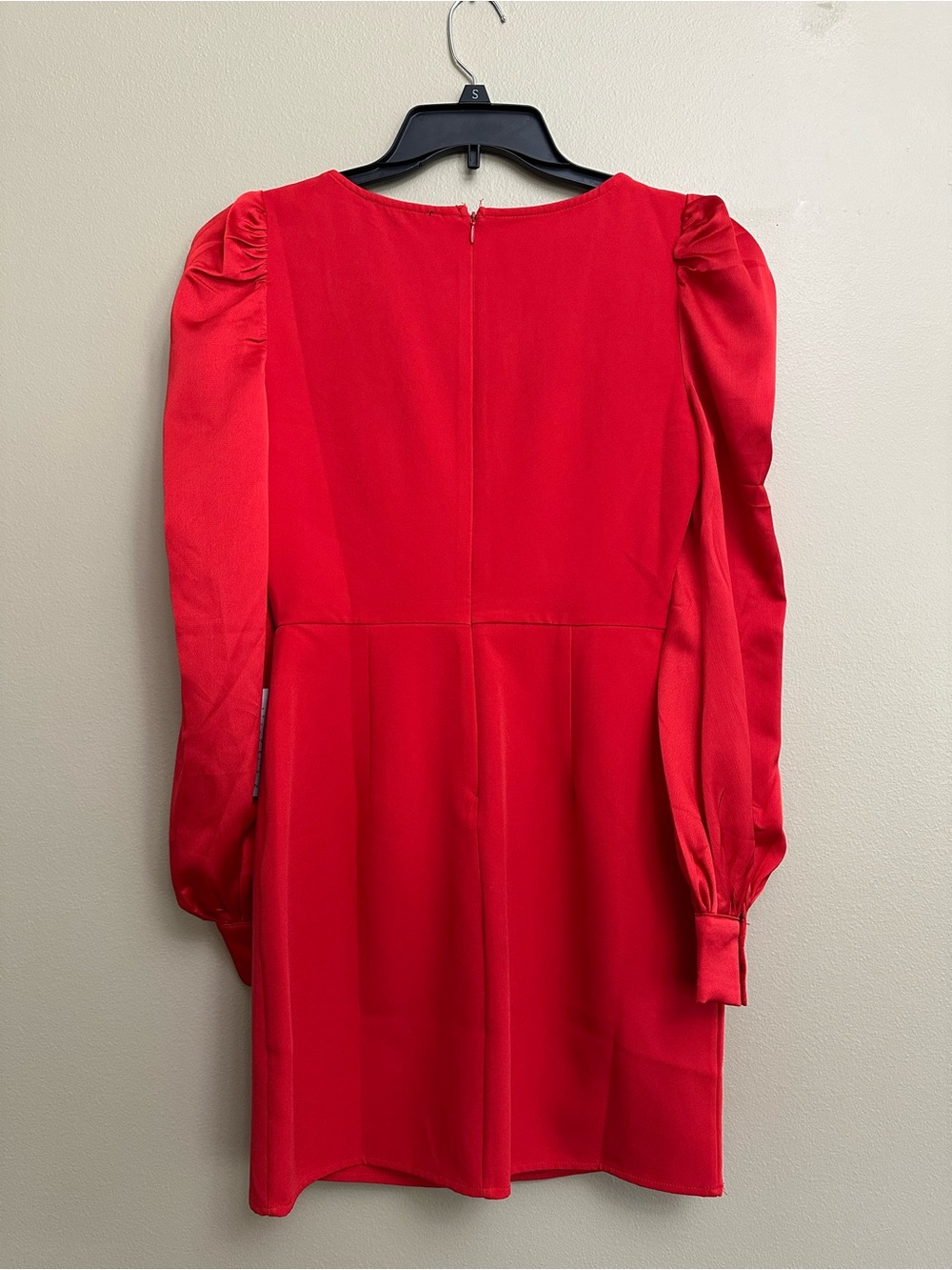 NWT Lulu's Longtime Crush Red Puff Shoulder Long Sleeve Mini Dress - Picture 10 of 13